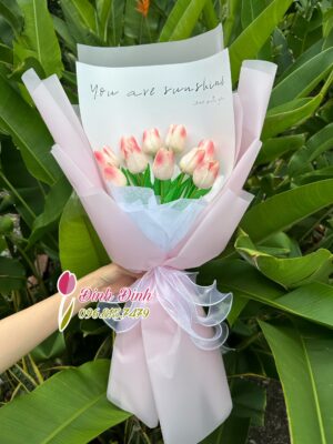 BÓ HOA SÁP TULIP MÀU HỒNG - HS52